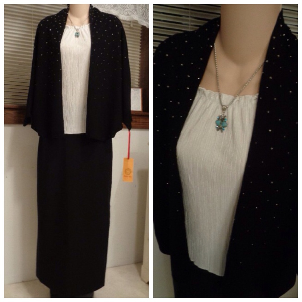 RUBY RED Dolman Sleeve Cardi Mirrored Gems M NWT